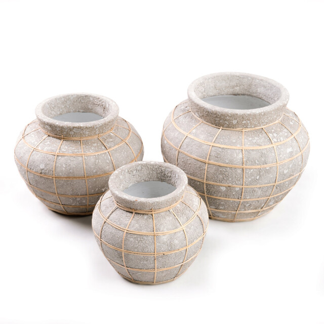 Bazar Bizar The belly vase concrete natural l JABR087ConN-L large
