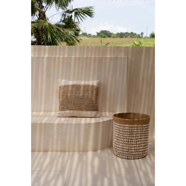 Bazar Bizar The raffia stamp cushion cover natural BARI007N-50x50 large