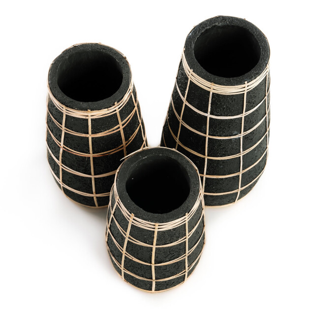 Bazar Bizar The cutie vase black natural s JABR086BN-S large