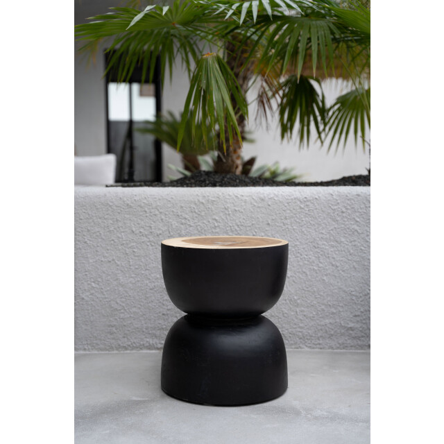 Bazar Bizar The karbun stool black natural JACI015BN large