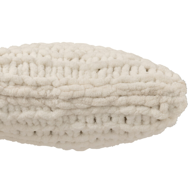 J-Line Cushion knitted polyester white 58650 large