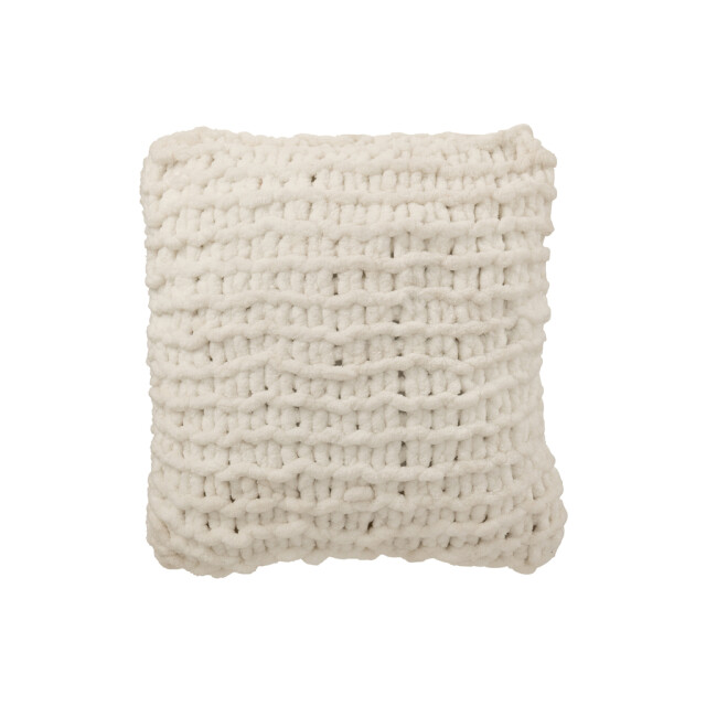 J-Line Cushion knitted polyester white 58650 large