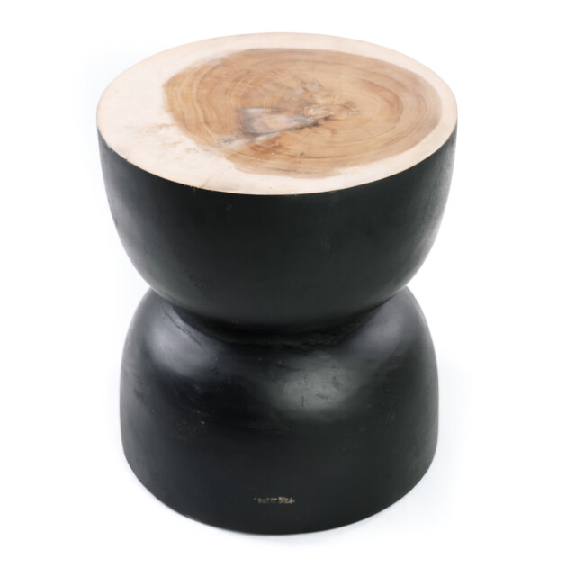 Bazar Bizar The karbun stool black natural JACI015BN large