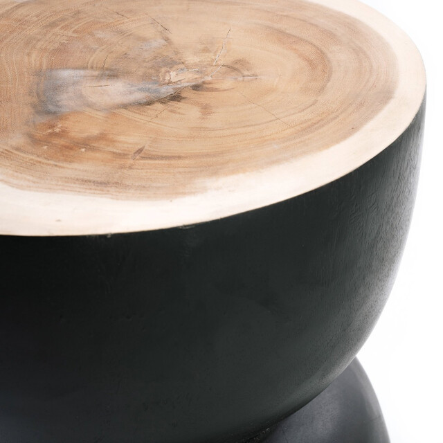Bazar Bizar The karbun stool black natural JACI015BN large
