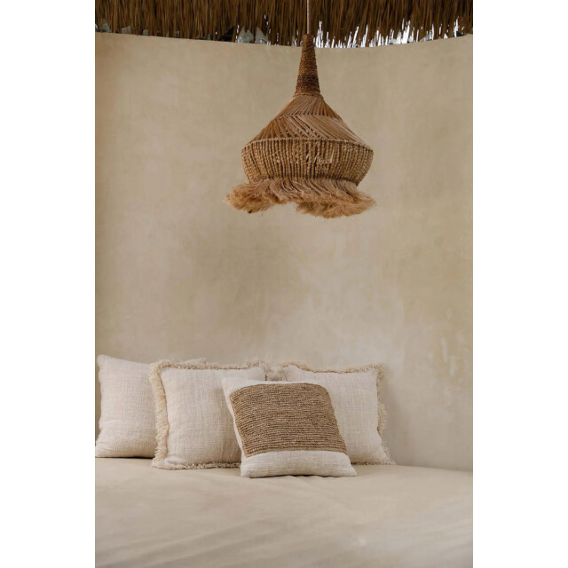 Bazar Bizar The raffia stamp cushion cover natural BARI007N-50x50 large