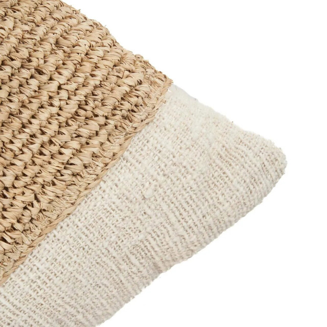 Bazar Bizar The raffia stamp cushion cover natural BARI007N-50x50 large