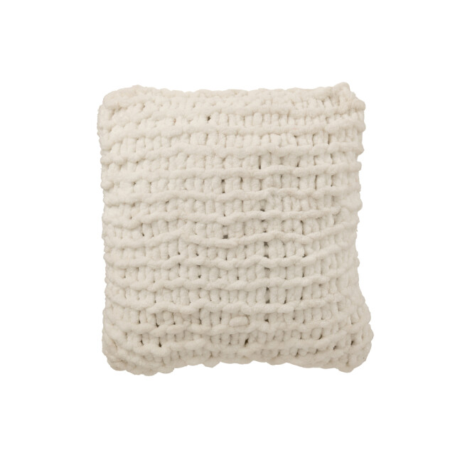 J-Line Cushion knitted polyester white 58650 large