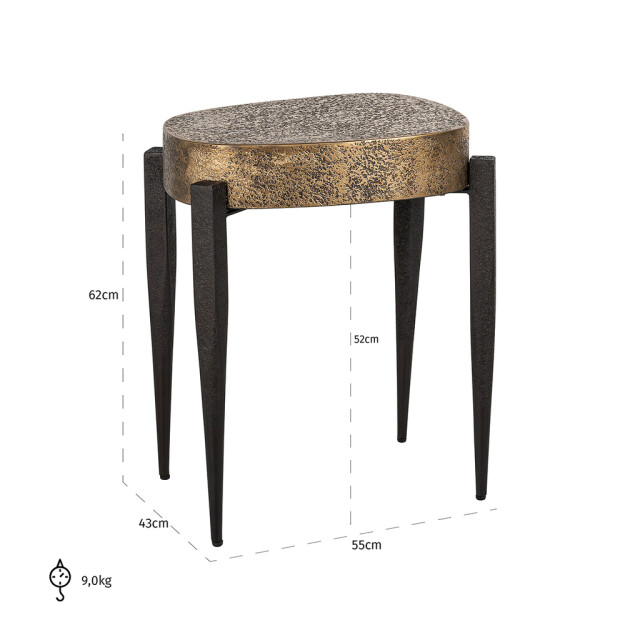 Richmond Interiors Bijzettafel declan (black/gold) 825067 large