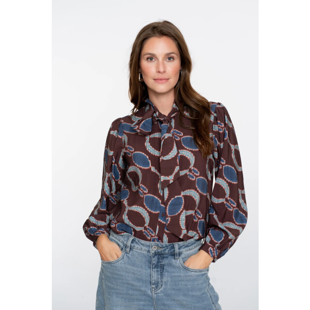 Geisha 53618-20 470 blouse print bordeaux/blue 53618-20 470 large
