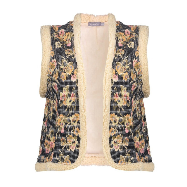 Geisha 55717-20 999 gilet print black/olive/pink 55717-20 999 large