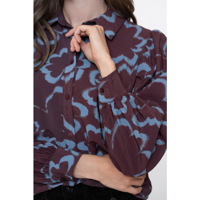 Geisha 53757-20 625 blouse print blue/burgundy 53757-20 625 large
