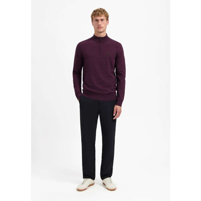 No Excess Pullover half zip 2 coloured melang dark wine 29210885SN-164 large