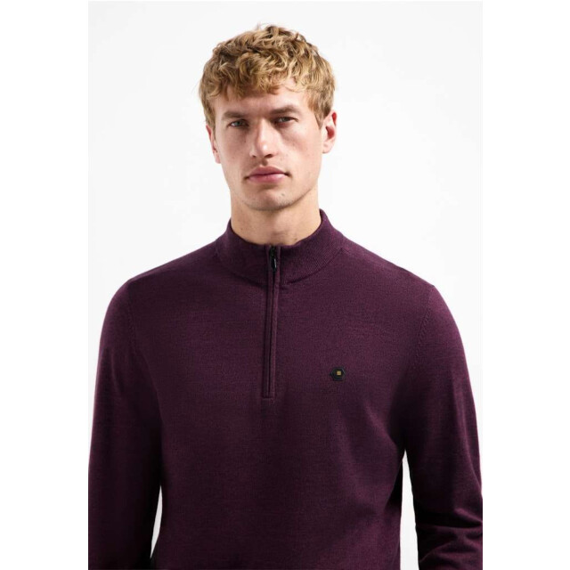 No Excess Pullover half zip 2 coloured melang dark wine 29210885SN-164 large