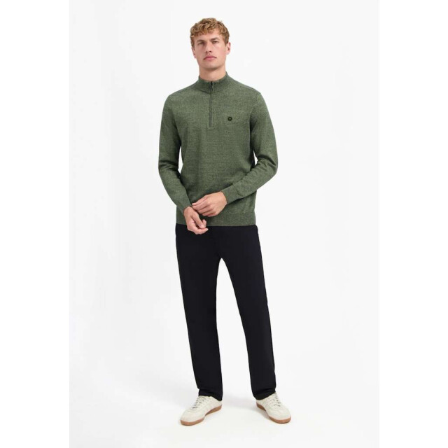 No Excess Pullover half zip 2 coloured melang light moss 29210885SN-197 large