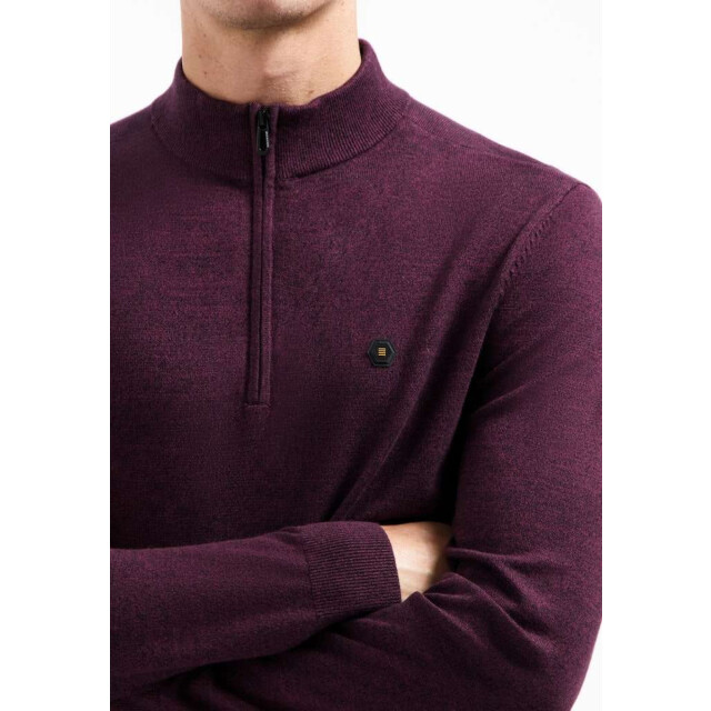 No Excess Pullover half zip 2 coloured melang dark wine 29210885SN-164 large