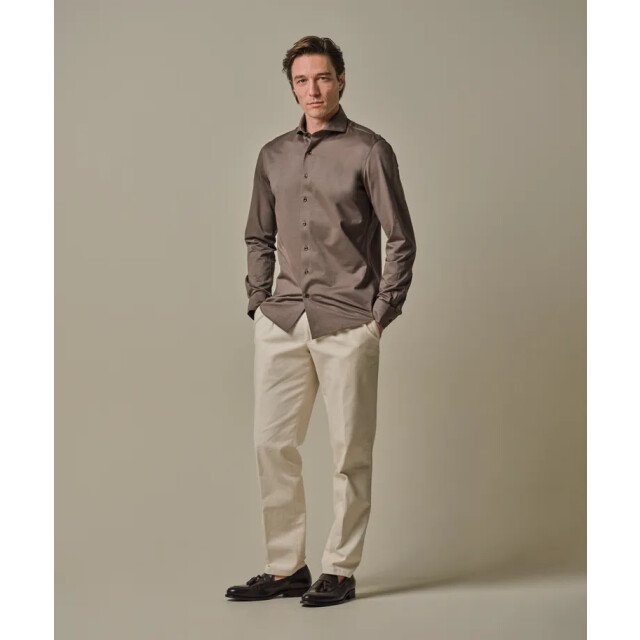 Profuomo shirt x-cutaway sf ppwh30026b h1 light brown 05631.810.0008 large