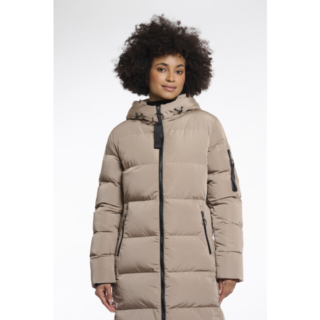 Rino & Pelle long padded hooded coat jade.7002512 toffee 06111.882.0008 large