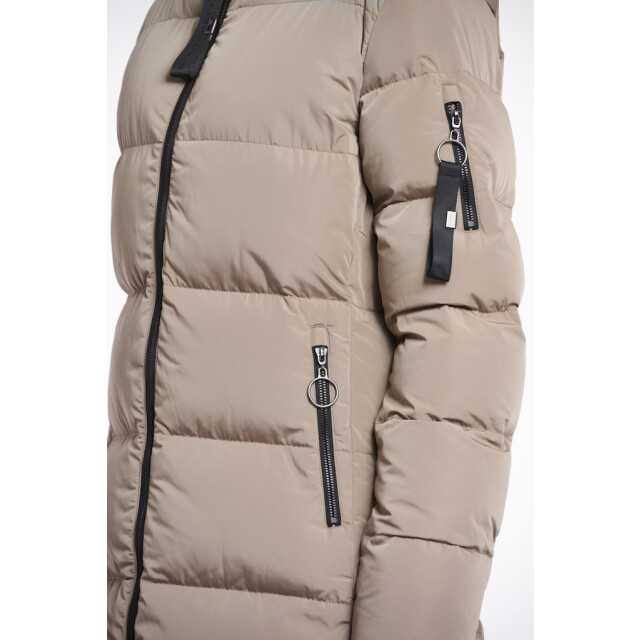 Rino & Pelle long padded hooded coat jade.7002512 toffee 06111.882.0008 large