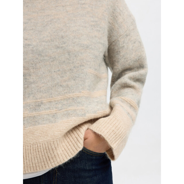 Selected Femme slfalva ls knit structure o-neck 16098974 light grey 06712.910.0031 large
