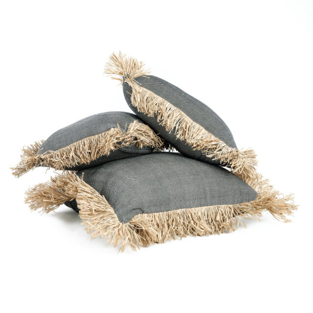 Bazar Bizar The cotton bonita cushion cover natural black 40x40 JABR067NB-40x40 large