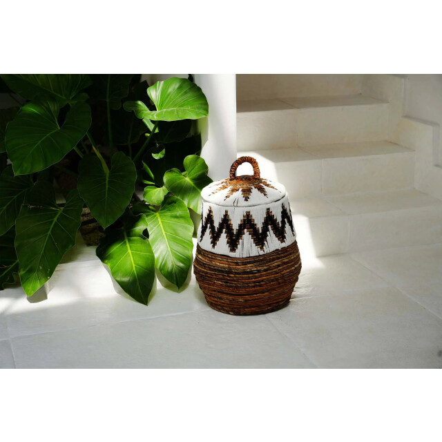 Bazar Bizar The little bay beach basket natural white s BAVE030NW-S large
