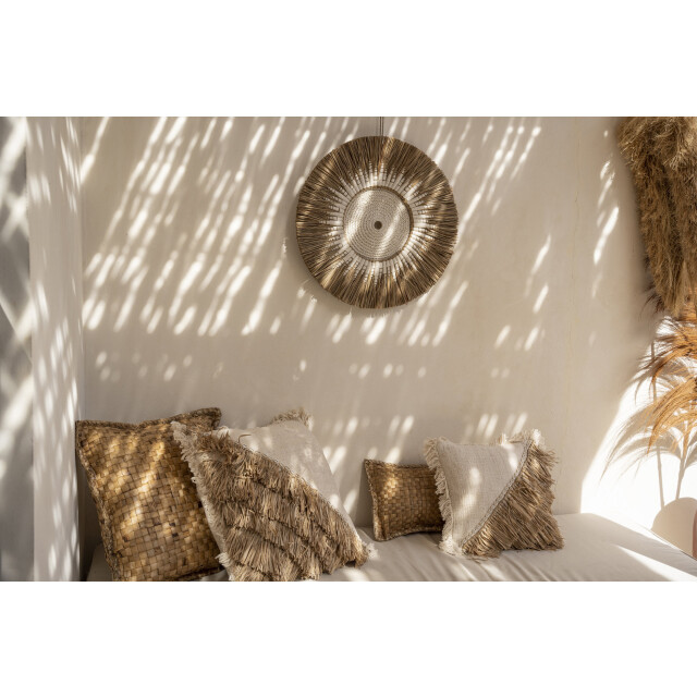 Bazar Bizar The raffia macramé wall deco white natural JABR053WN large