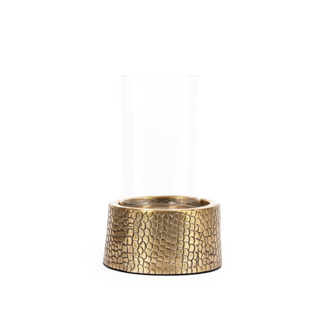 Bazar Bizar The croco candle holder with glass brass m INAB016Bra-M large