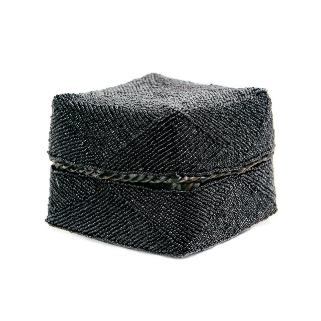 Bazar Bizar The beaded basket black l BA001B-L large