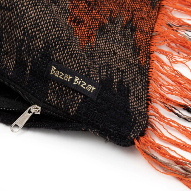 Bazar Bizar The oh my gee cushion cover black orange 30x50 INIE001BOr-30x50 large