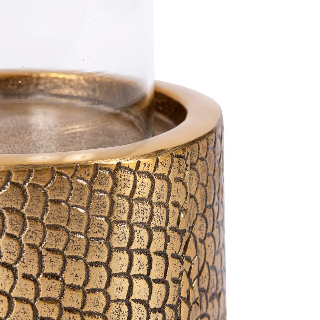 Bazar Bizar The croco candle holder with glass brass m INAB016Bra-M large