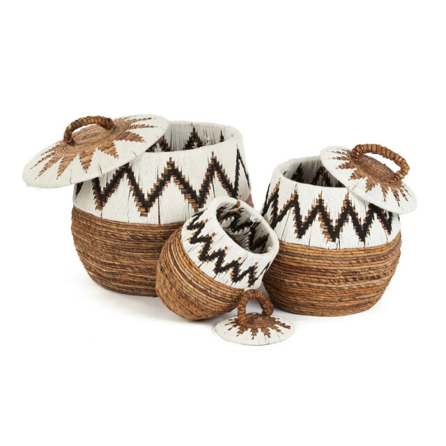 Bazar Bizar The little bay beach basket natural white s BAVE030NW-S large