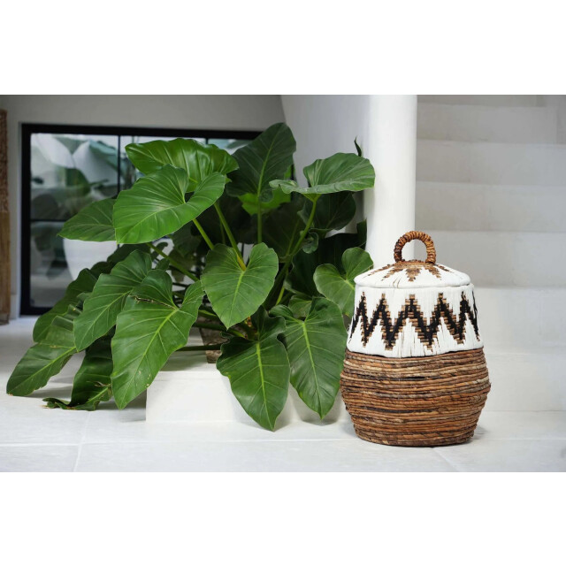 Bazar Bizar The little bay beach basket natural white m BAVE030NW-M large