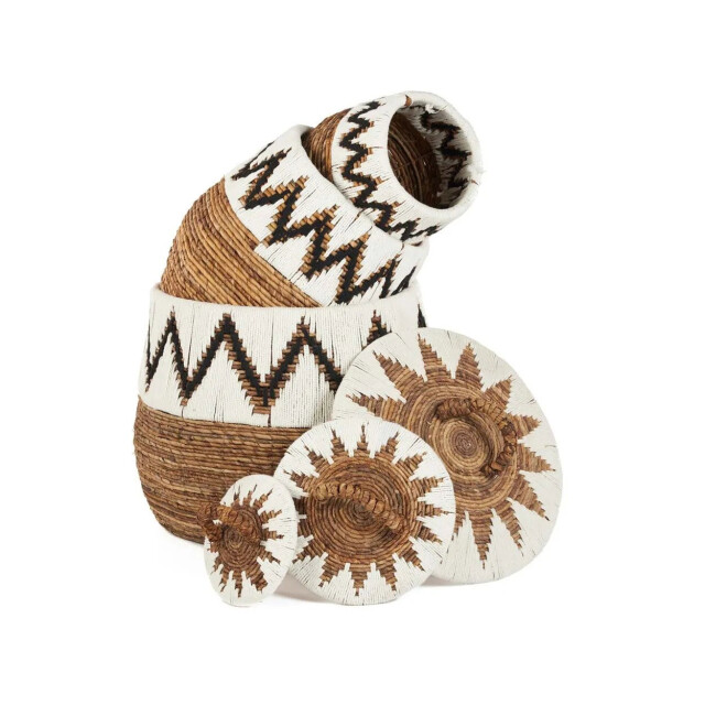 Bazar Bizar The little bay beach basket natural white m BAVE030NW-M large