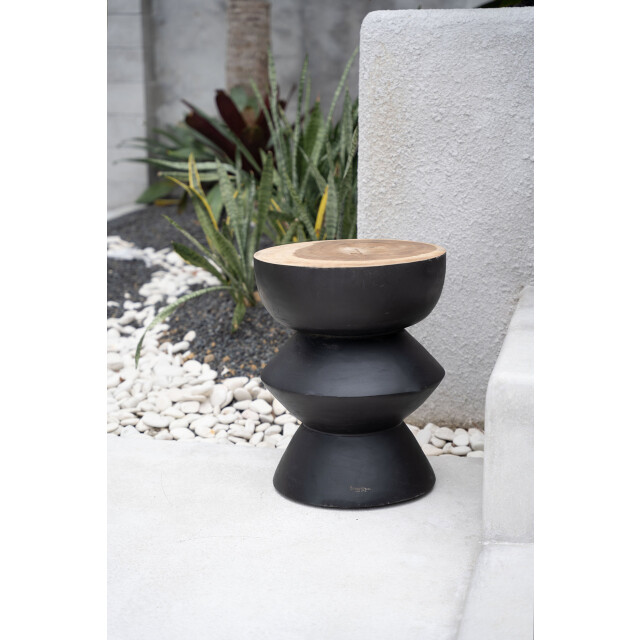 Bazar Bizar The kulun stool black natural JACI017BN large