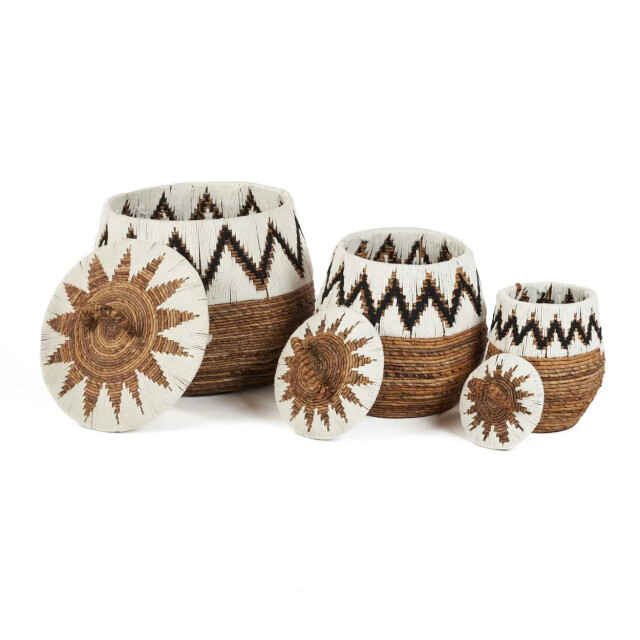 Bazar Bizar The little bay beach basket natural white s BAVE030NW-S large