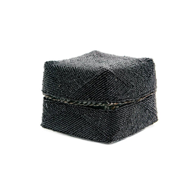 Bazar Bizar The beaded basket black m BA001B-M large