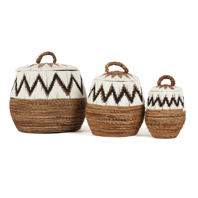 Bazar Bizar The little bay beach basket natural white m BAVE030NW-M large