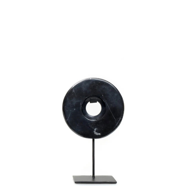 Bazar Bizar The marble disc on stand black s BA191B-S large