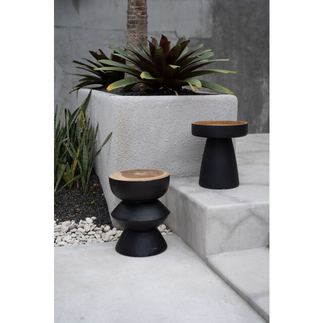 Bazar Bizar The kulun stool black natural JACI017BN large