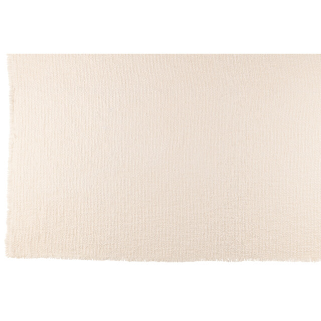 J-Line Plaid frayed edges cotton/polyester white 47140 large