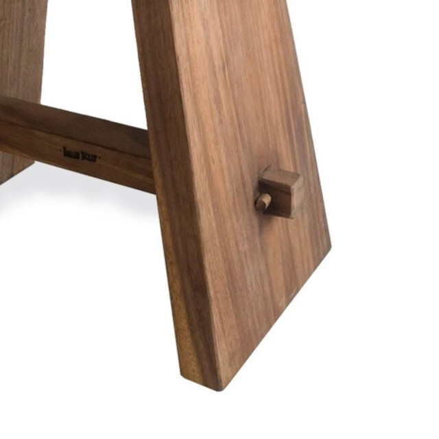 Bazar Bizar The suar stool with leather natural black JACI021NB large