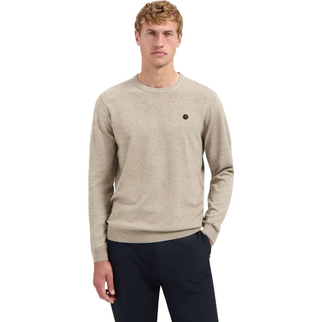No Excess Pullover crewneck 2 coloured melang sand N2180-015 large