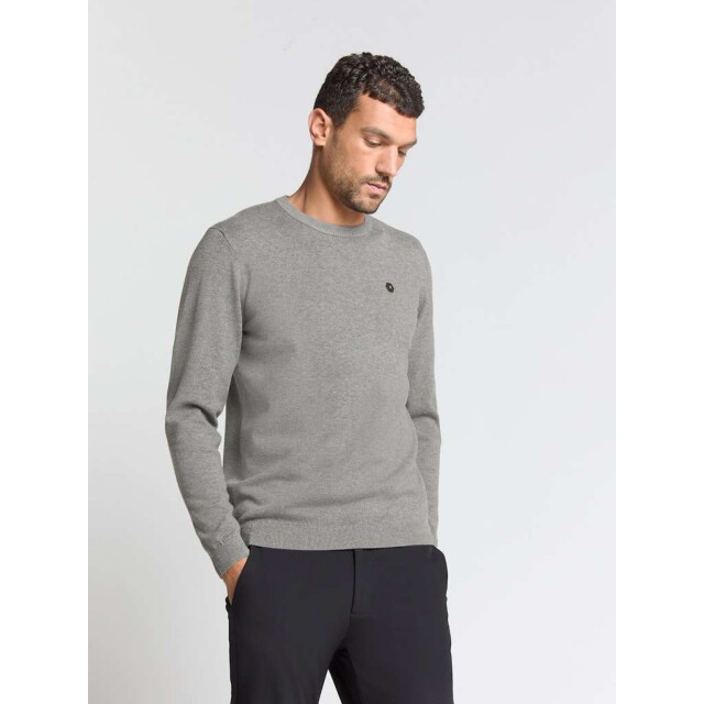 No Excess Pullover crewneck 2 coloured melang grey melange N2180-102 large