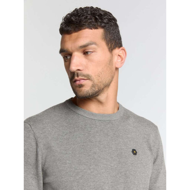 No Excess Pullover crewneck 2 coloured melang grey melange N2180-102 large