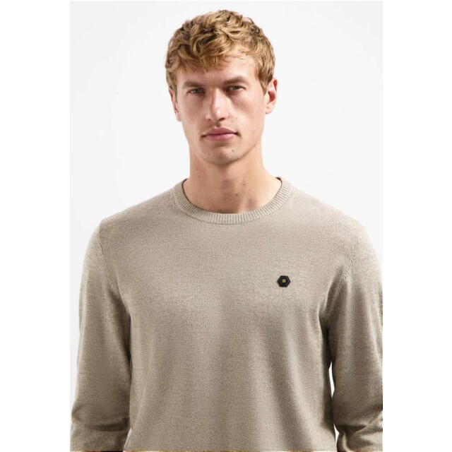 No Excess Pullover crewneck 2 coloured melang sand N2180-015 large
