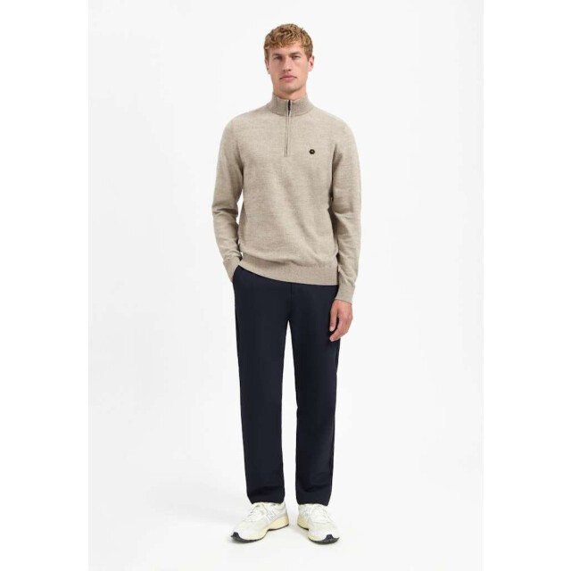 No Excess Pullover half zip 2 coloured melang sand N2185-015 large