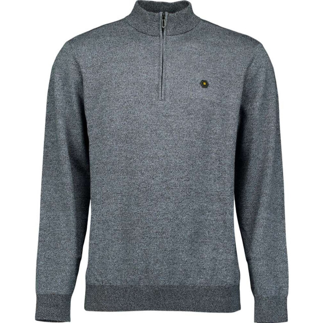 No Excess Pullover half zip 2 coloured melang dusty blue N2185-138 large