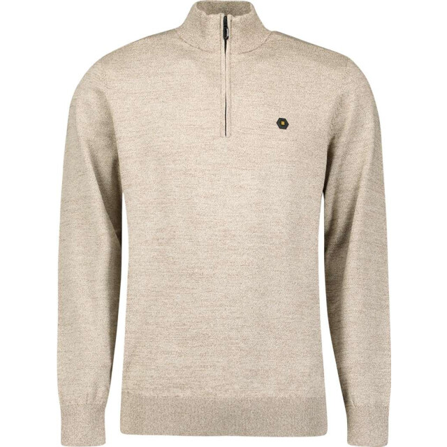 No Excess Pullover half zip 2 coloured melang sand N2185-015 large
