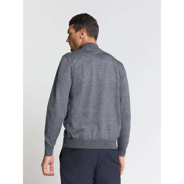 No Excess Pullover half zip 2 coloured melang dusty blue N2185-138 large