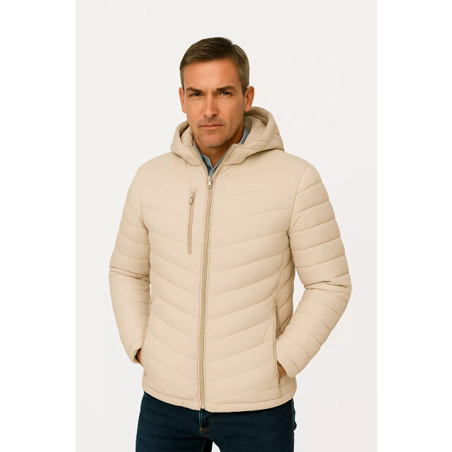 Frivilin Winterjas pufferjas voorzakken ecru L66N-EC large